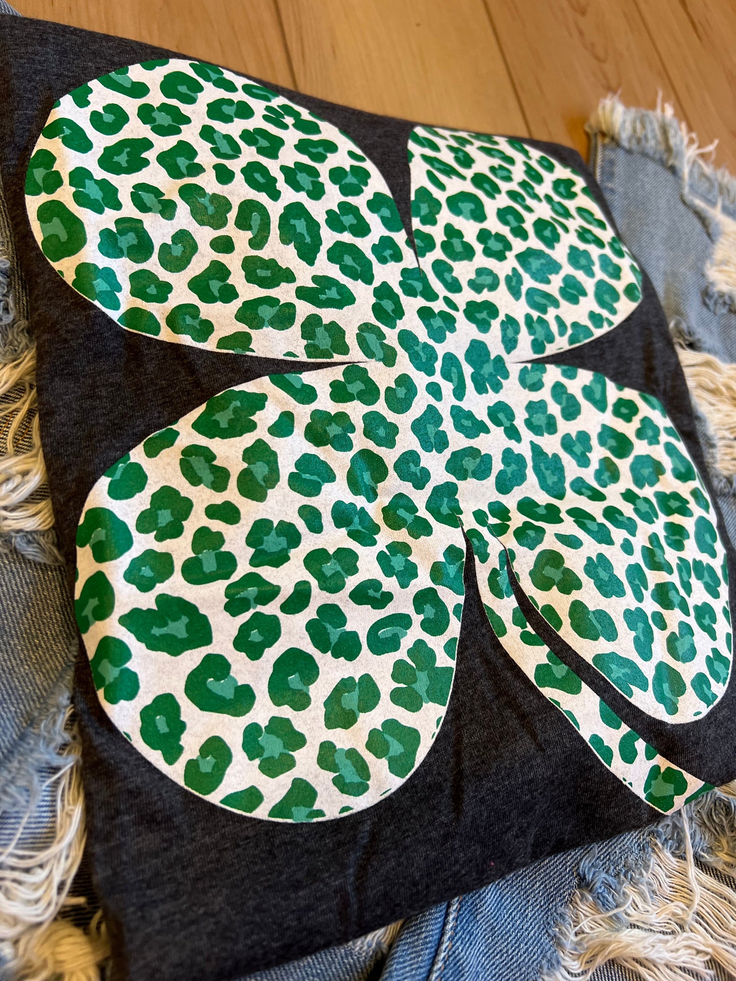 Leopard Print Shamrock - RTS S, 3X