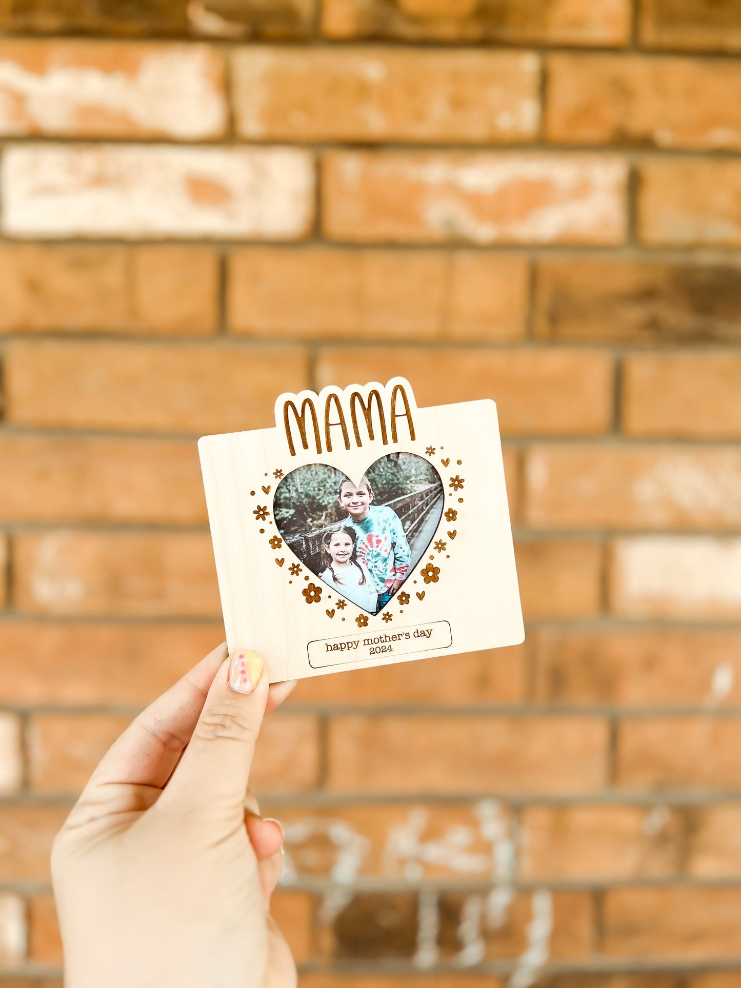 Mama, Heart Photo Magnet