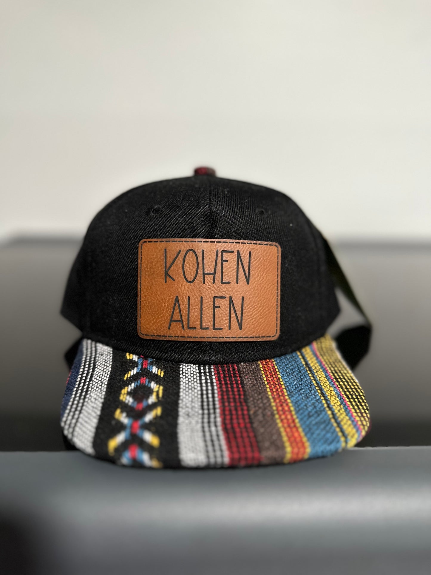 Name Leather Patch Hat