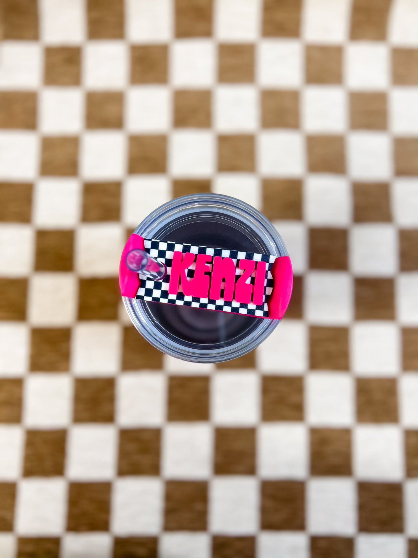 Checkered / Hot Pink Topper