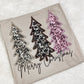 Merry Christmas - Faux Sequin/Faux Embroidery Trees