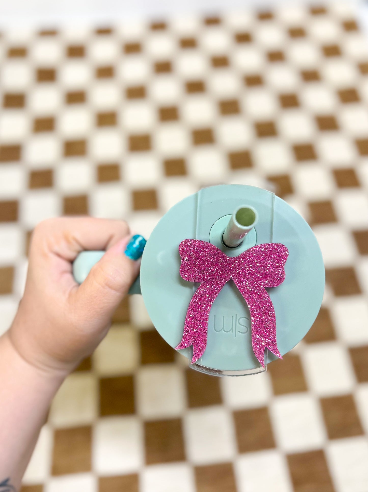 Pink Glitter Bow Topper