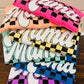 Rainbow Checkered Mama PUFF Tees  (S,2X,3X,4X)