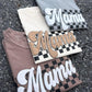 Earth Tone Checkered Mama PUFF Tees - RTS S 2X 3X 4X