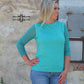 Stevie Stud Mesh Sleeve Top