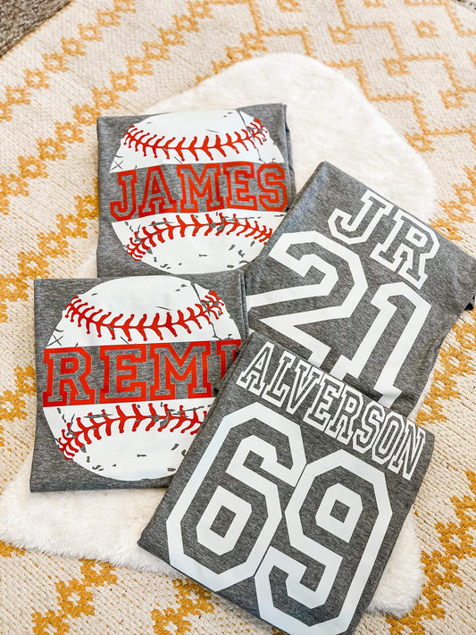 Custom Baseball Name + Number